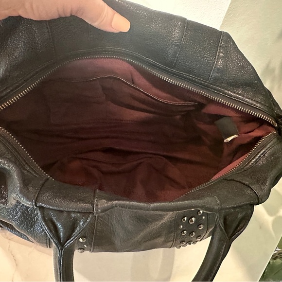 VGUC Black Banana Republix studded goat leather handbag - Picture 8 of 10